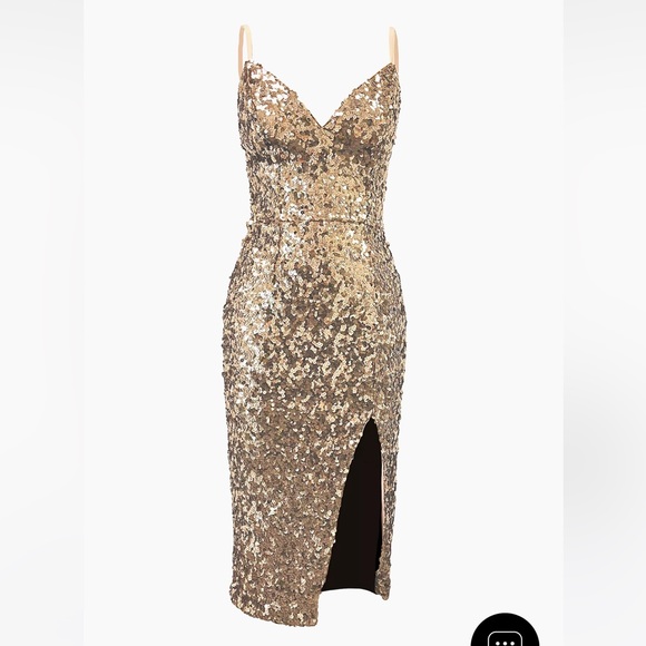 DRESS THE POPULATION gold sequin party dress - Picture 2 of 3